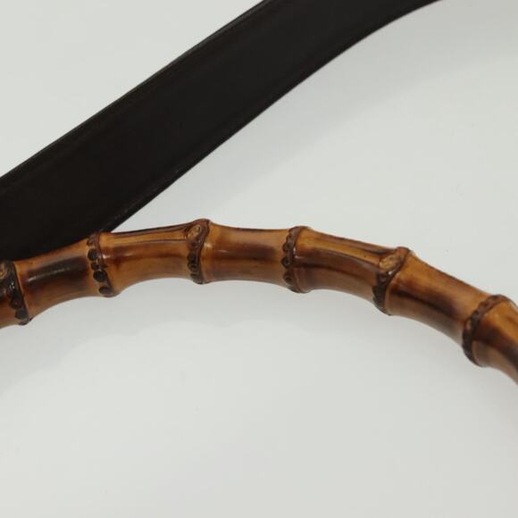 GUCCI Bamboo Hand Bag Leather Black Gold 001 001 - Picture 8 of 16